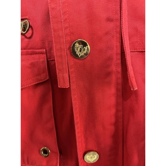 Basic Code Mens Jacket Red Size 2XL Full Zip Patches Hoodie 100% Cotton - Picture 4 of 14